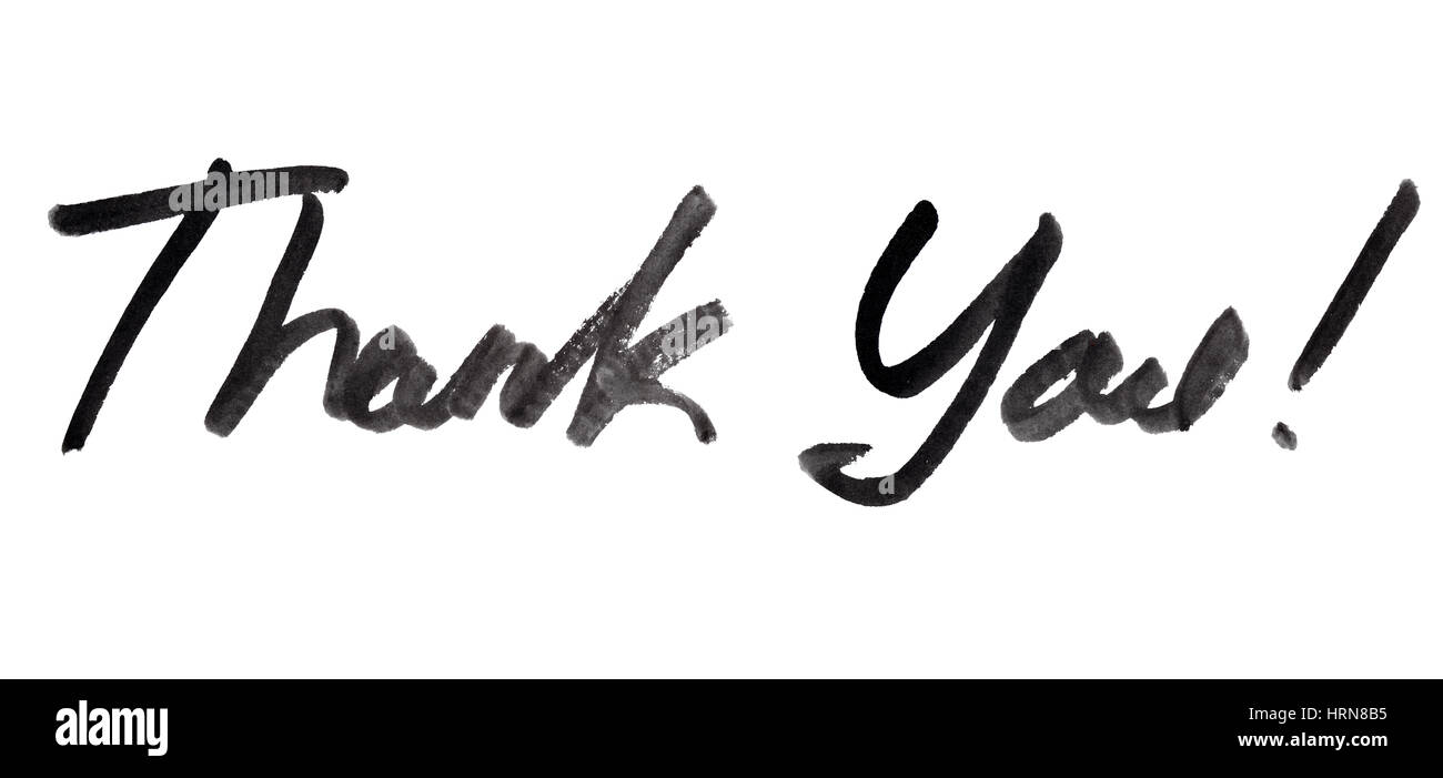 Merci inscription manuscrite. Illustration Raster Banque D'Images