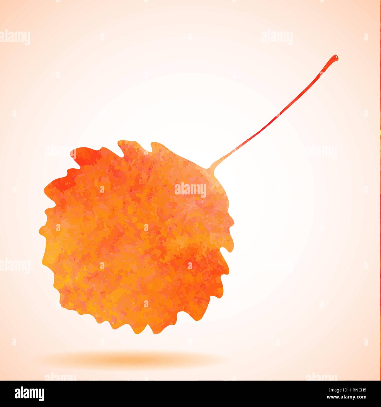 Aquarelle Orange feuille d'aspen Illustration de Vecteur