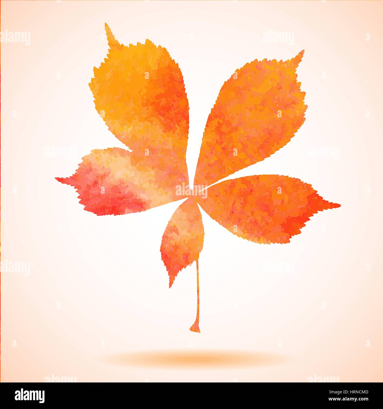 Aquarelle Orange feuille de châtaignier vecteur peint Illustration de Vecteur