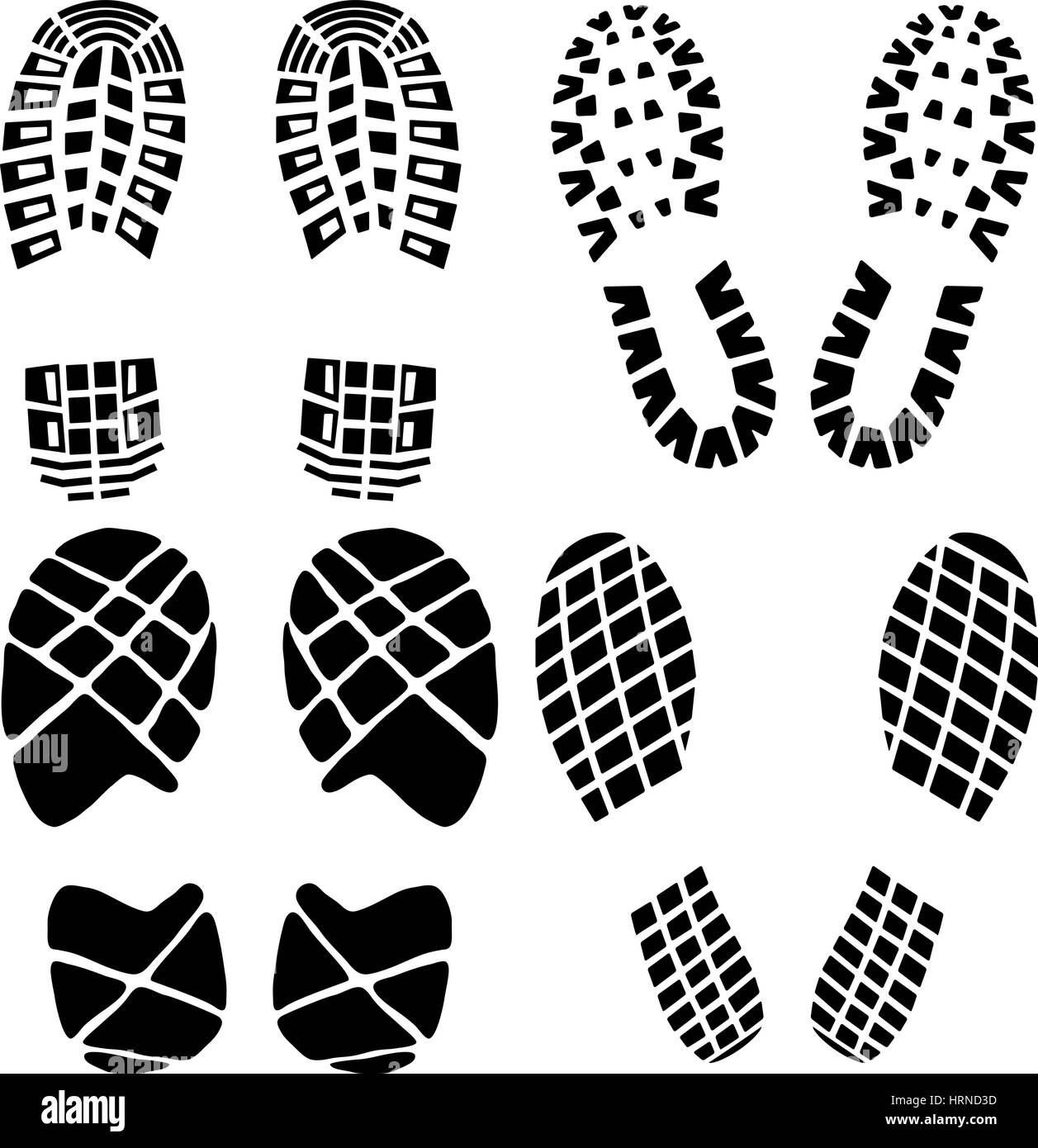 Ensemble d'empreintes noires Illustration de Vecteur