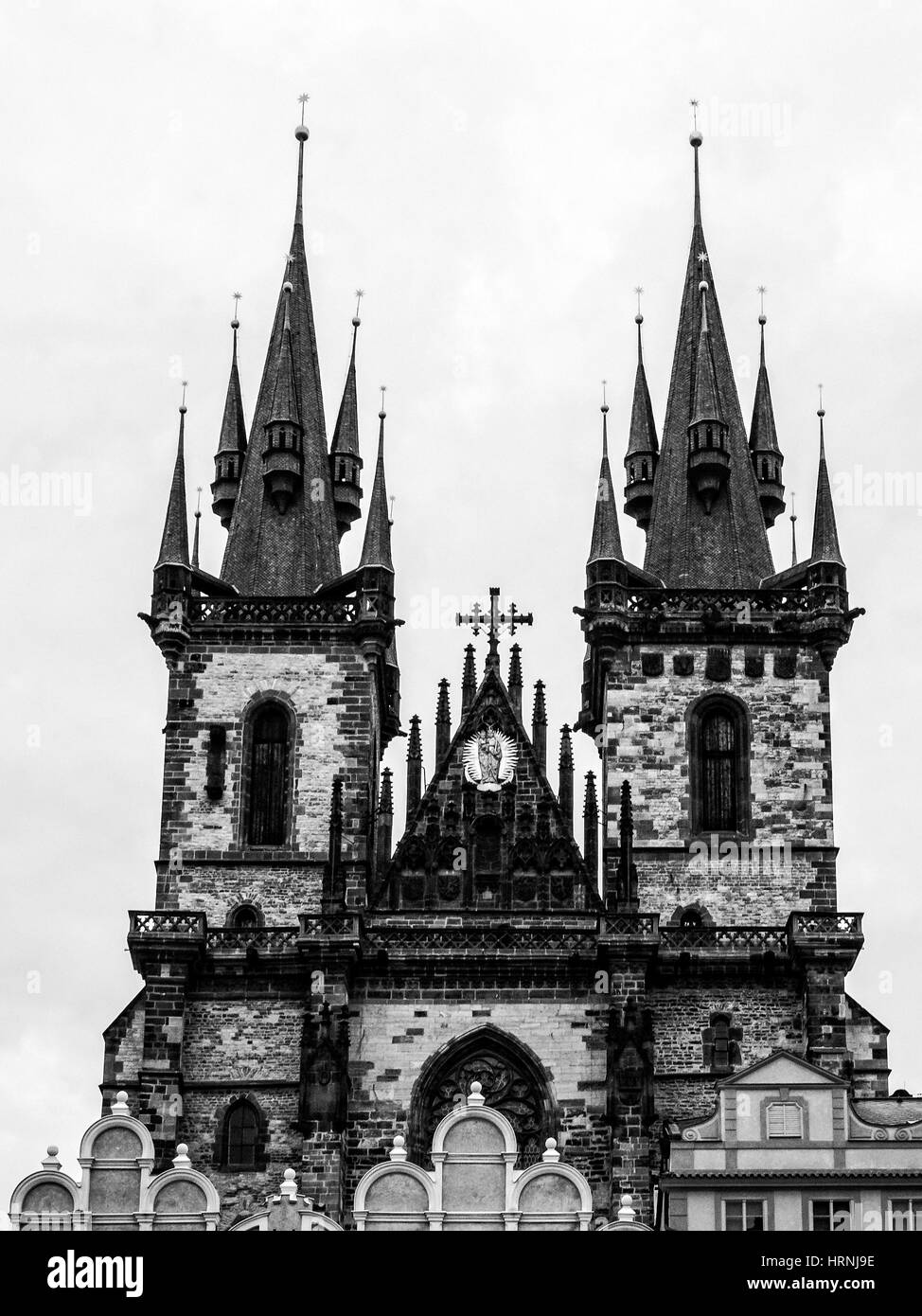 L'église de Tyn de Prague, République Tchèque Banque D'Images