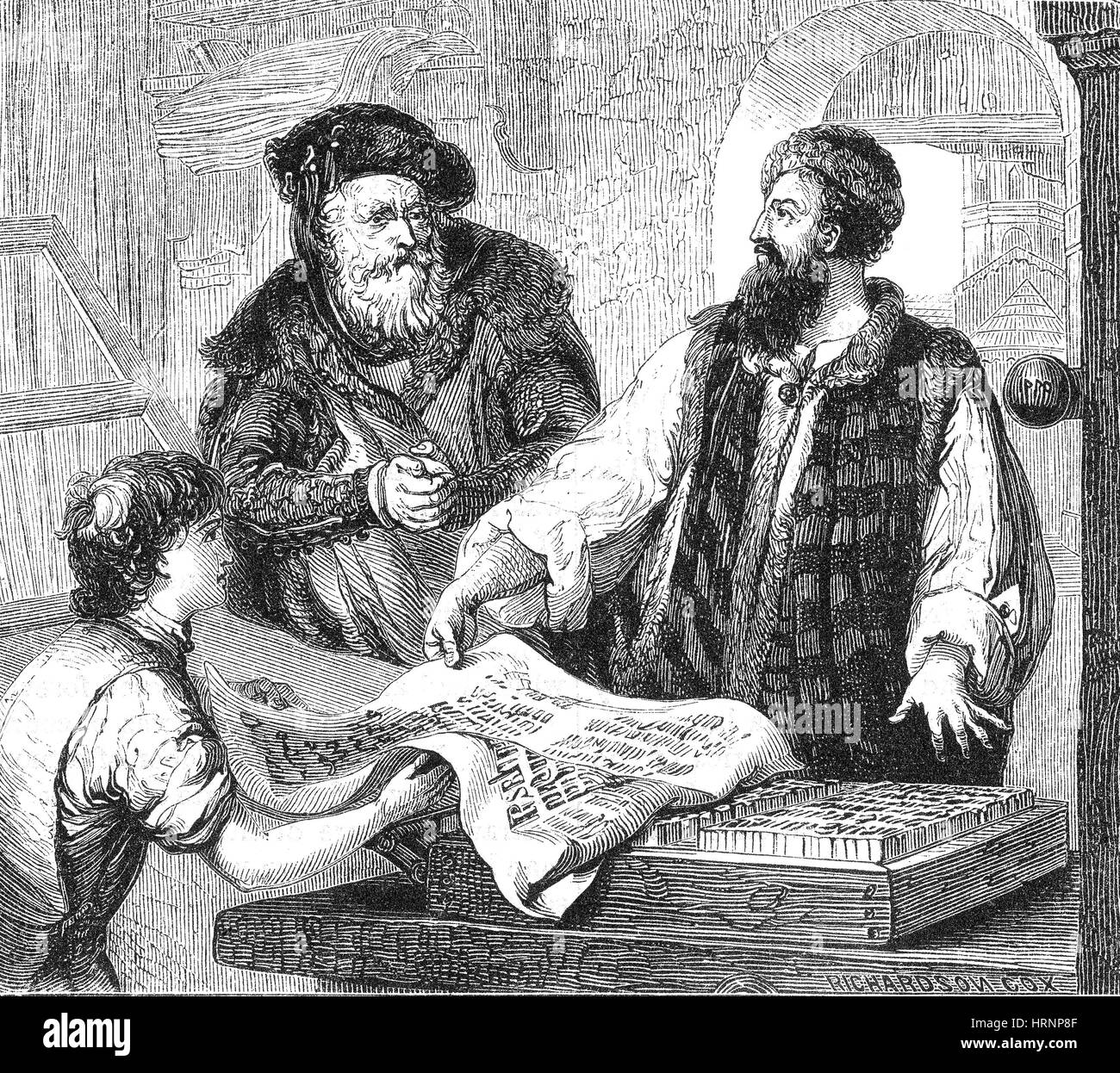 Johannes Gutenberg, l'inventeur allemand et éditeur Banque D'Images