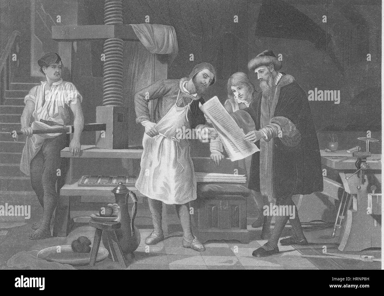 Johannes Gutenberg, l'inventeur allemand et éditeur Banque D'Images