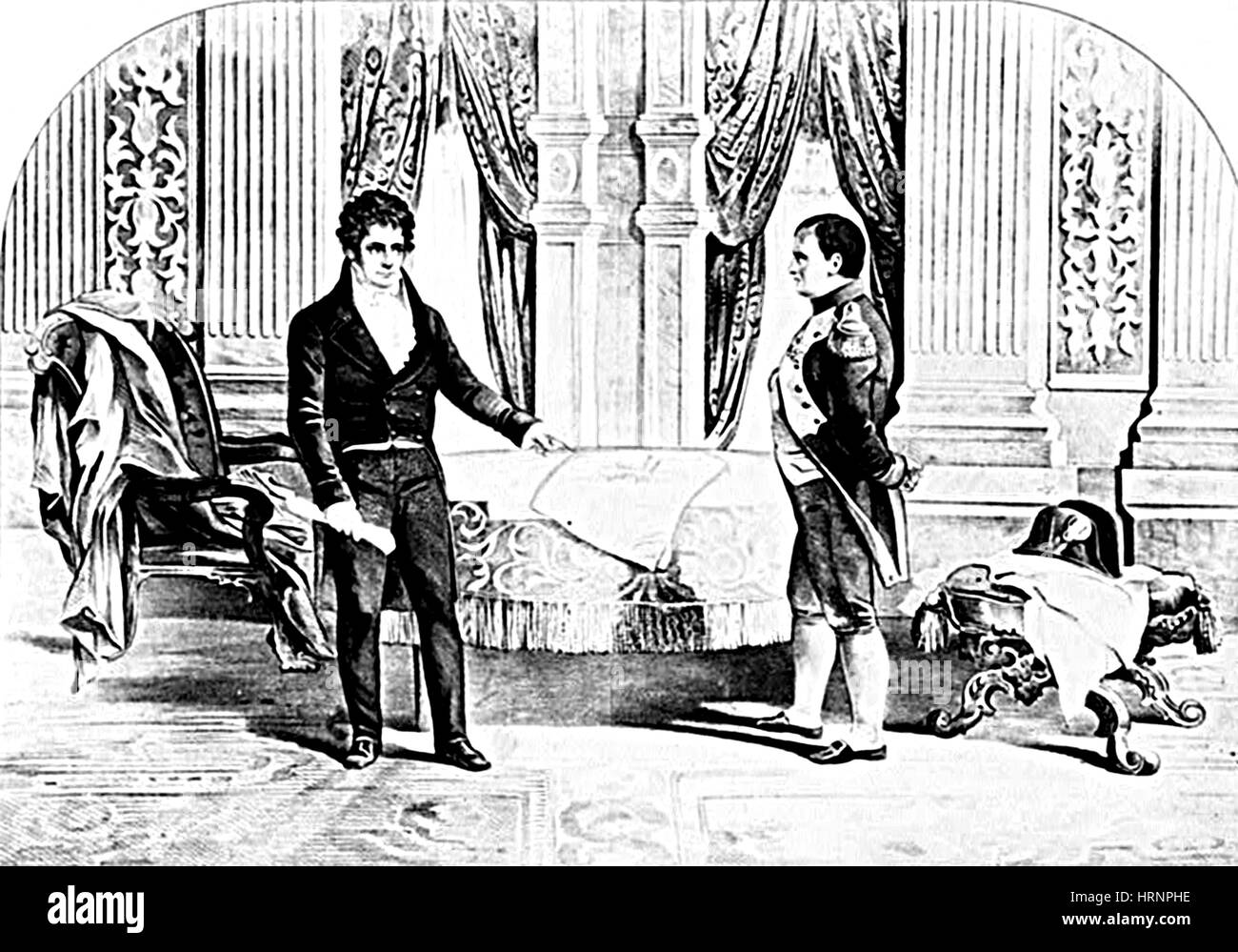 Robert Fulton et Napoléon I, 1804 Banque D'Images