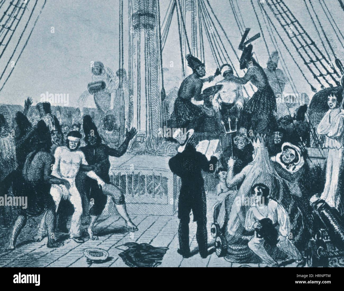 Traverse l'Équateur, le HMS Beagle, 1832 Banque D'Images