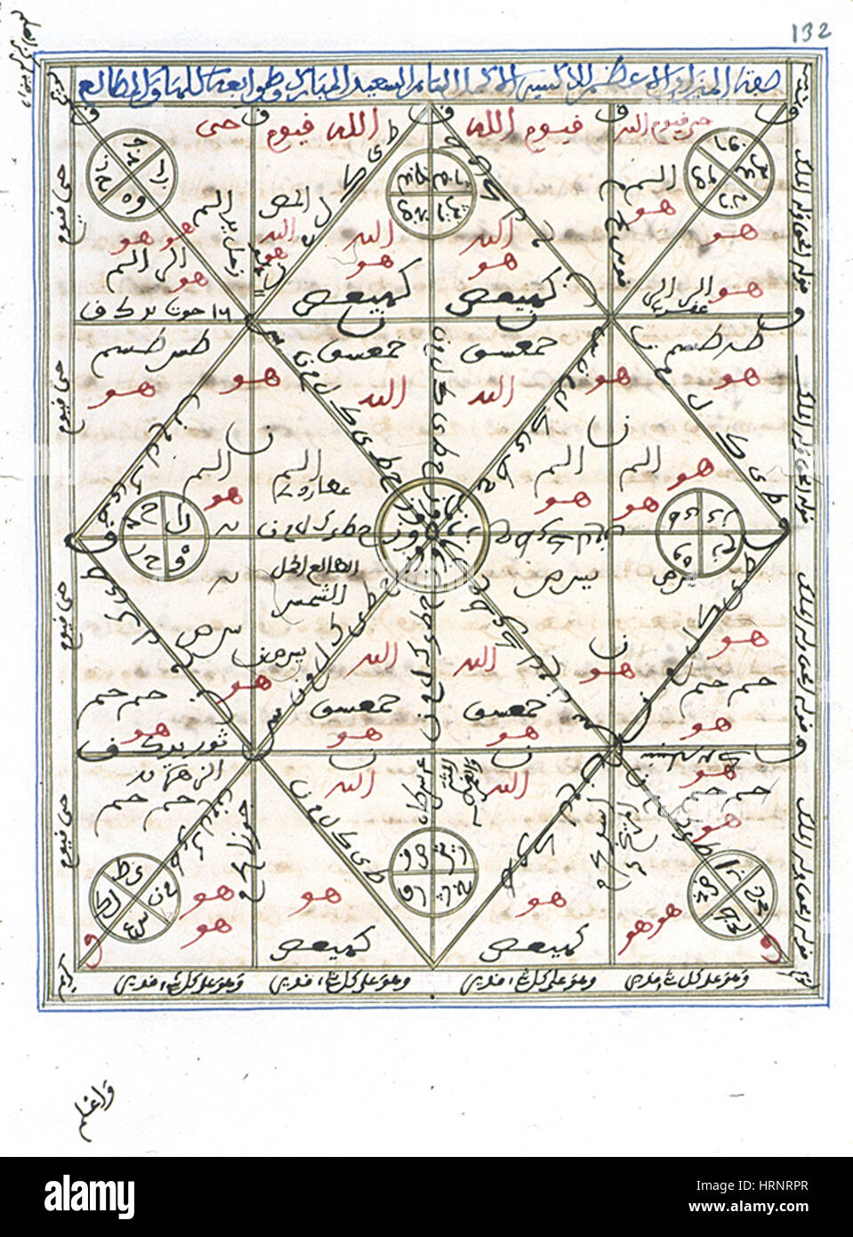 Manuscrit alchimie islamique, 14e siècle Banque D'Images
