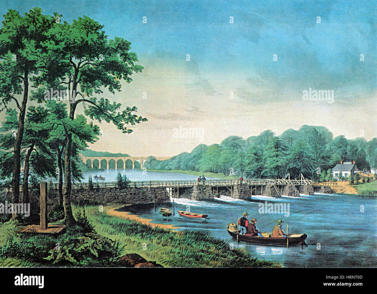 Harlem River, New York, 19e siècle Banque D'Images