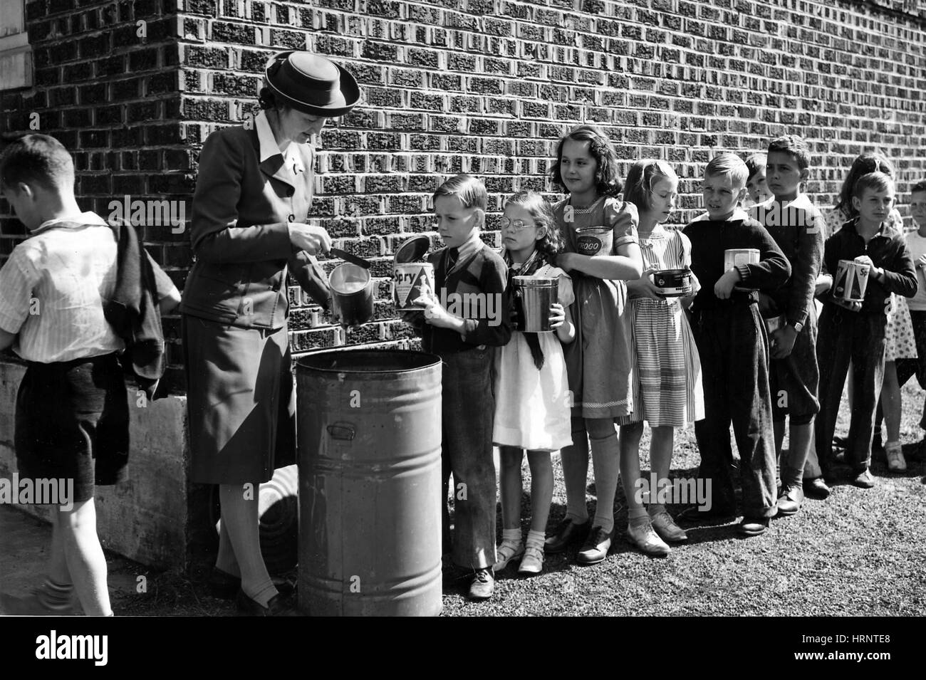 Le jour de la collecte de matières grasses, 1942 Banque D'Images