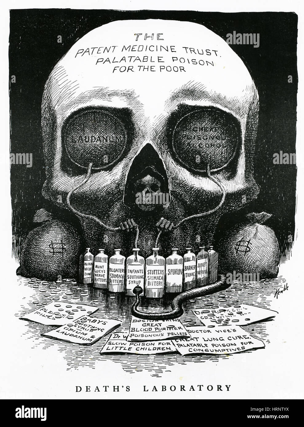 Nostrum menace, la fraude des médicaments, 1905 Banque D'Images