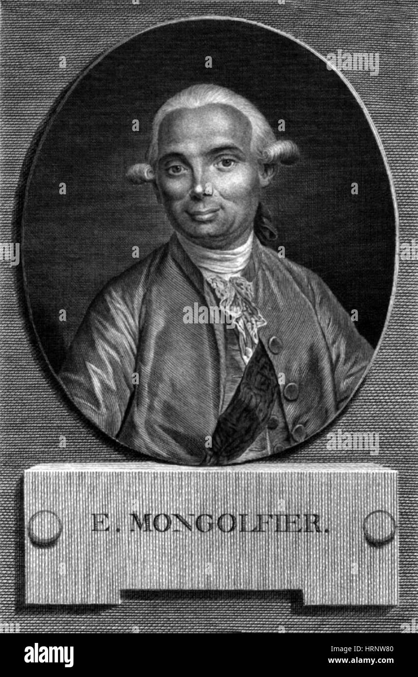 Jacques-Ìätienne Montgolfier, aéronaute Français Banque D'Images