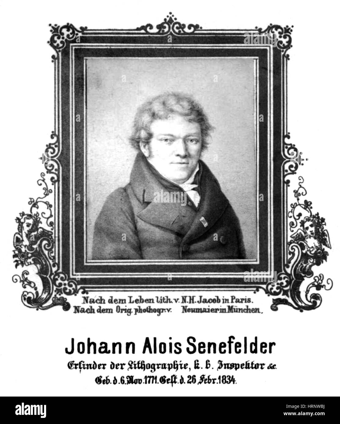 Alois Senefelder, l'inventeur allemand Banque D'Images