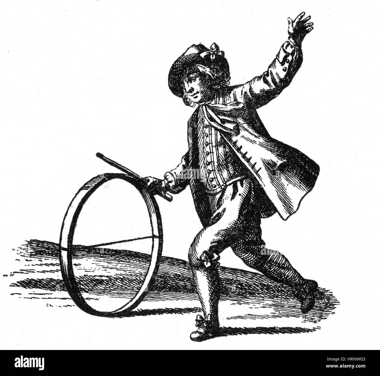 Le jeu du Cerceau, Hoop Rolling, 18e siècle Banque D'Images