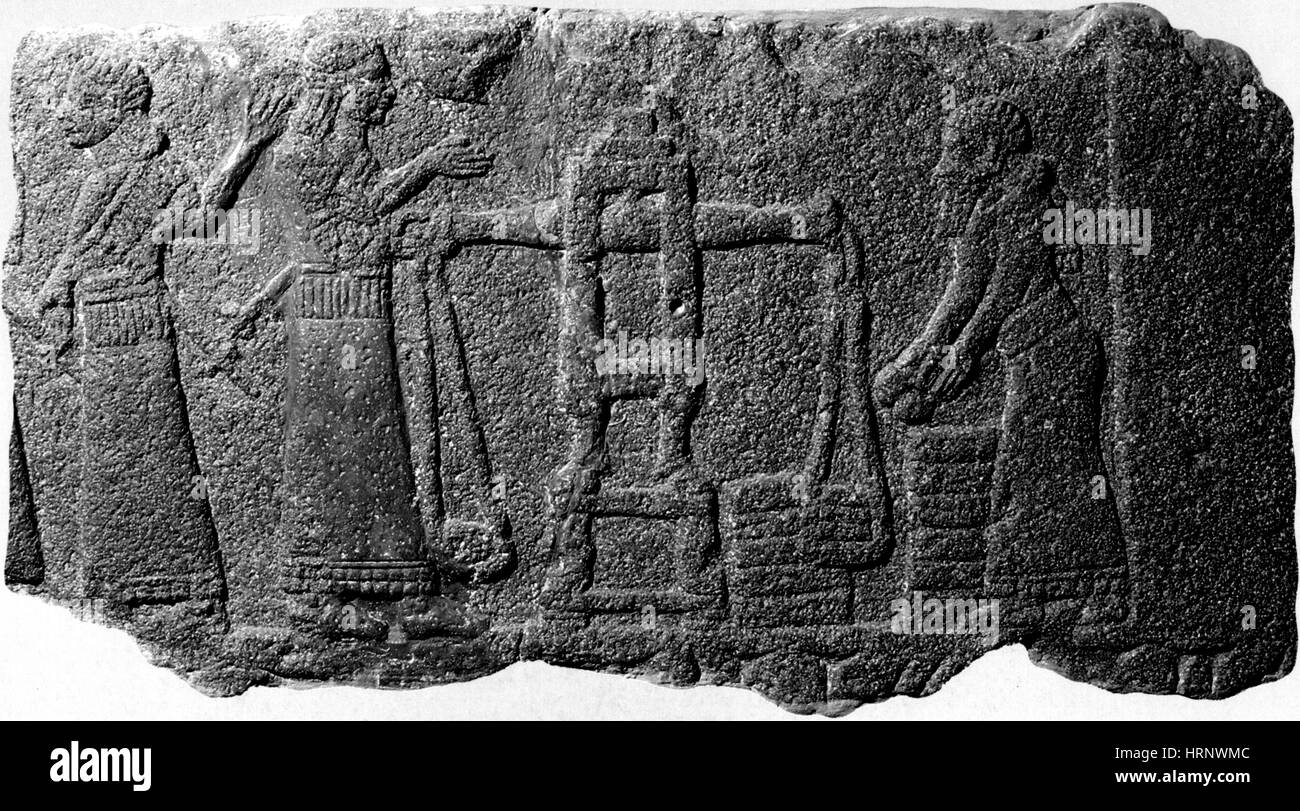 Hommage au roi d'Assyrie, 1er siècle avant J.-C. Banque D'Images
