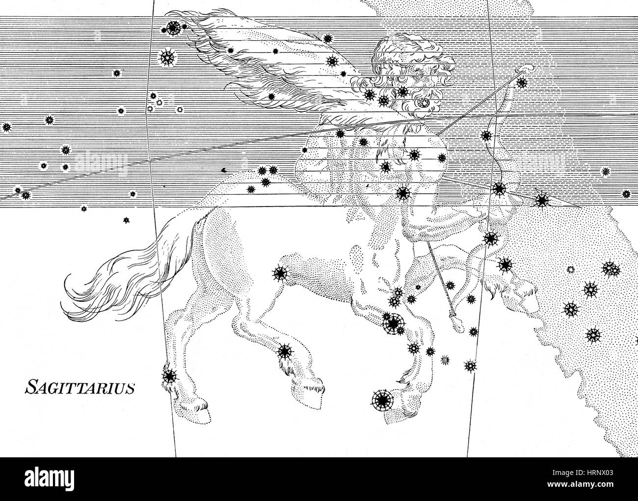 La constellation du Sagittaire, signe du zodiaque, Bayer Banque D'Images