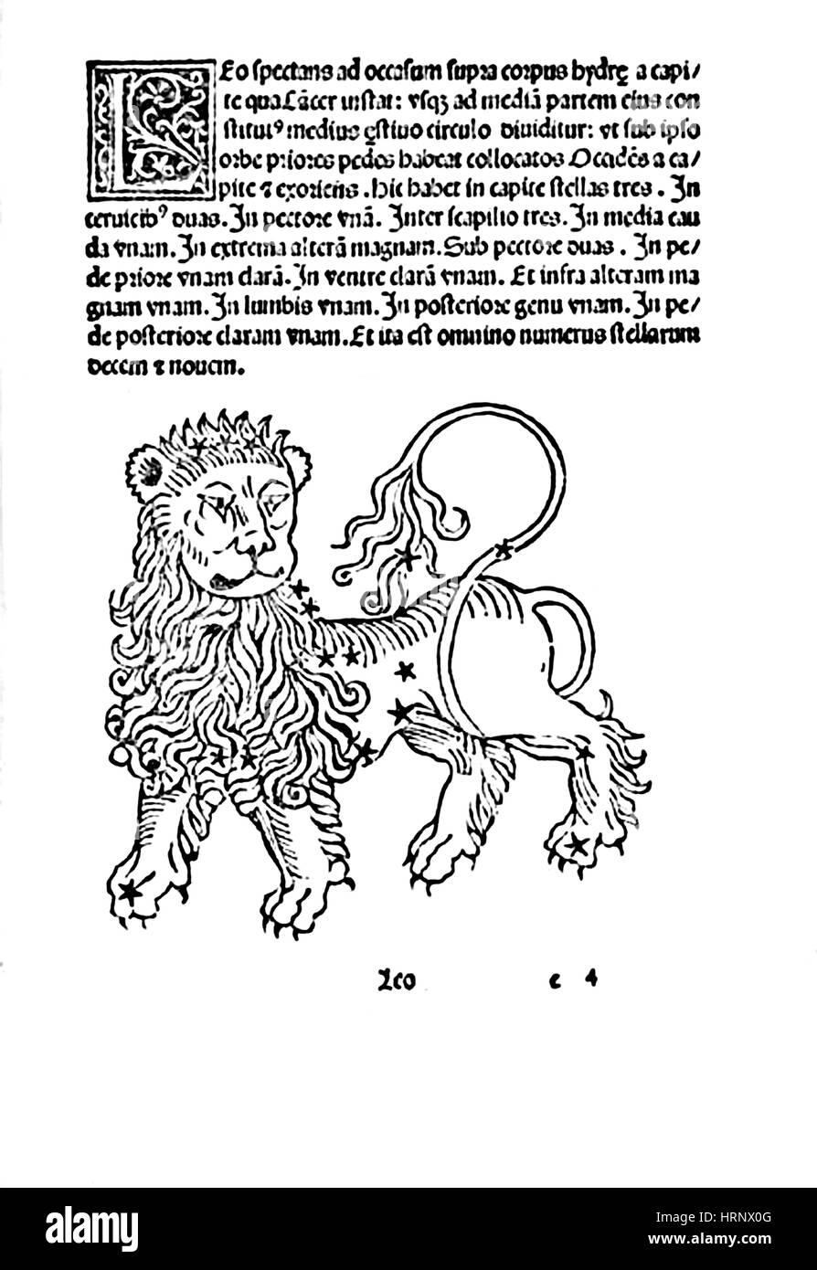 Leo Constellation, Zodiaque, 1482 Banque D'Images
