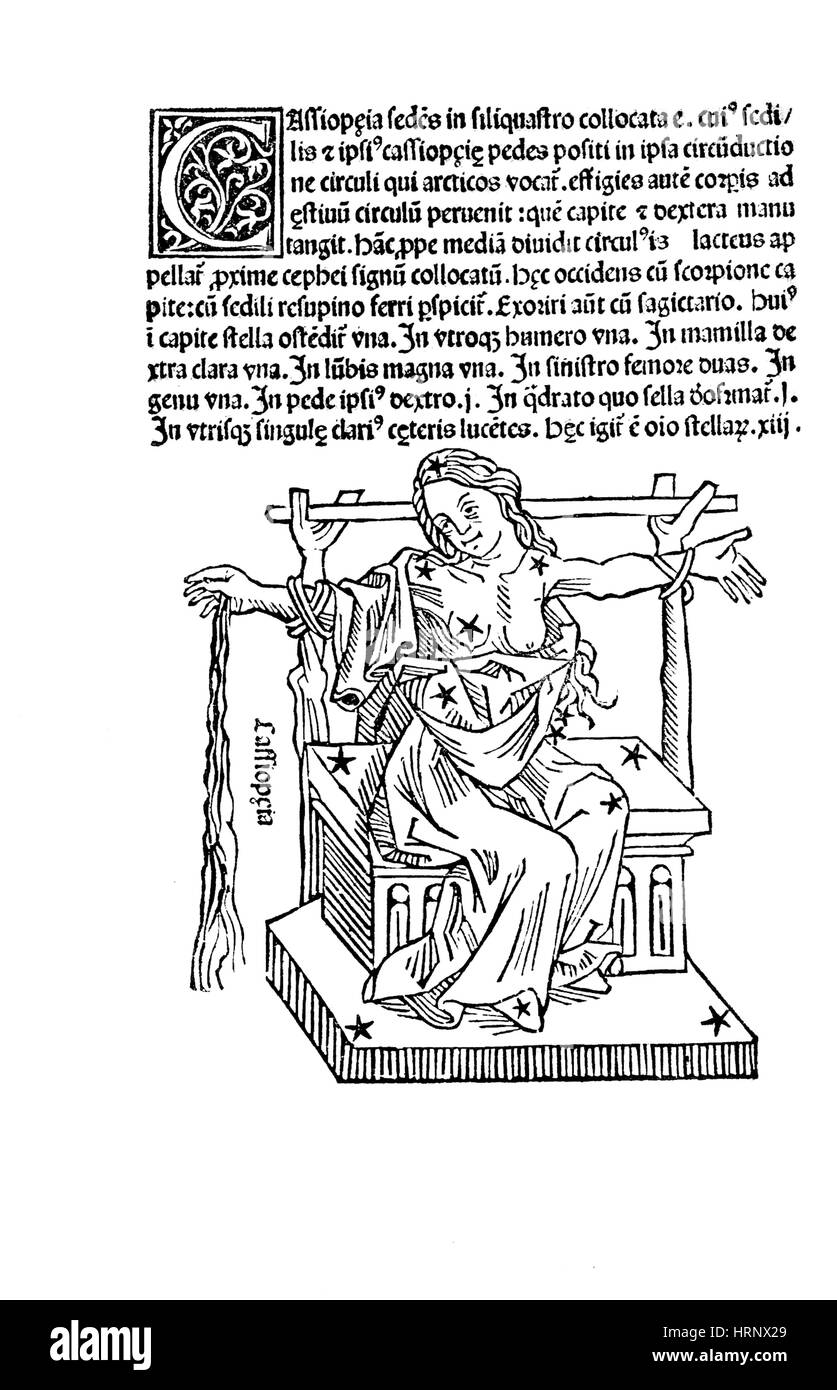 La constellation de Cassiopée, 1482 Banque D'Images