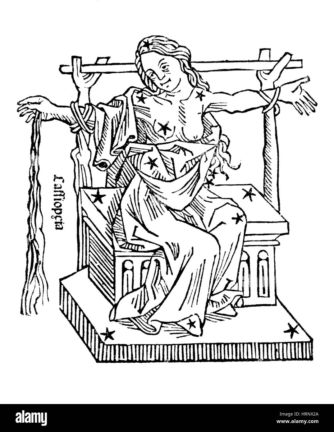 La constellation de Cassiopée, 1482 Banque D'Images