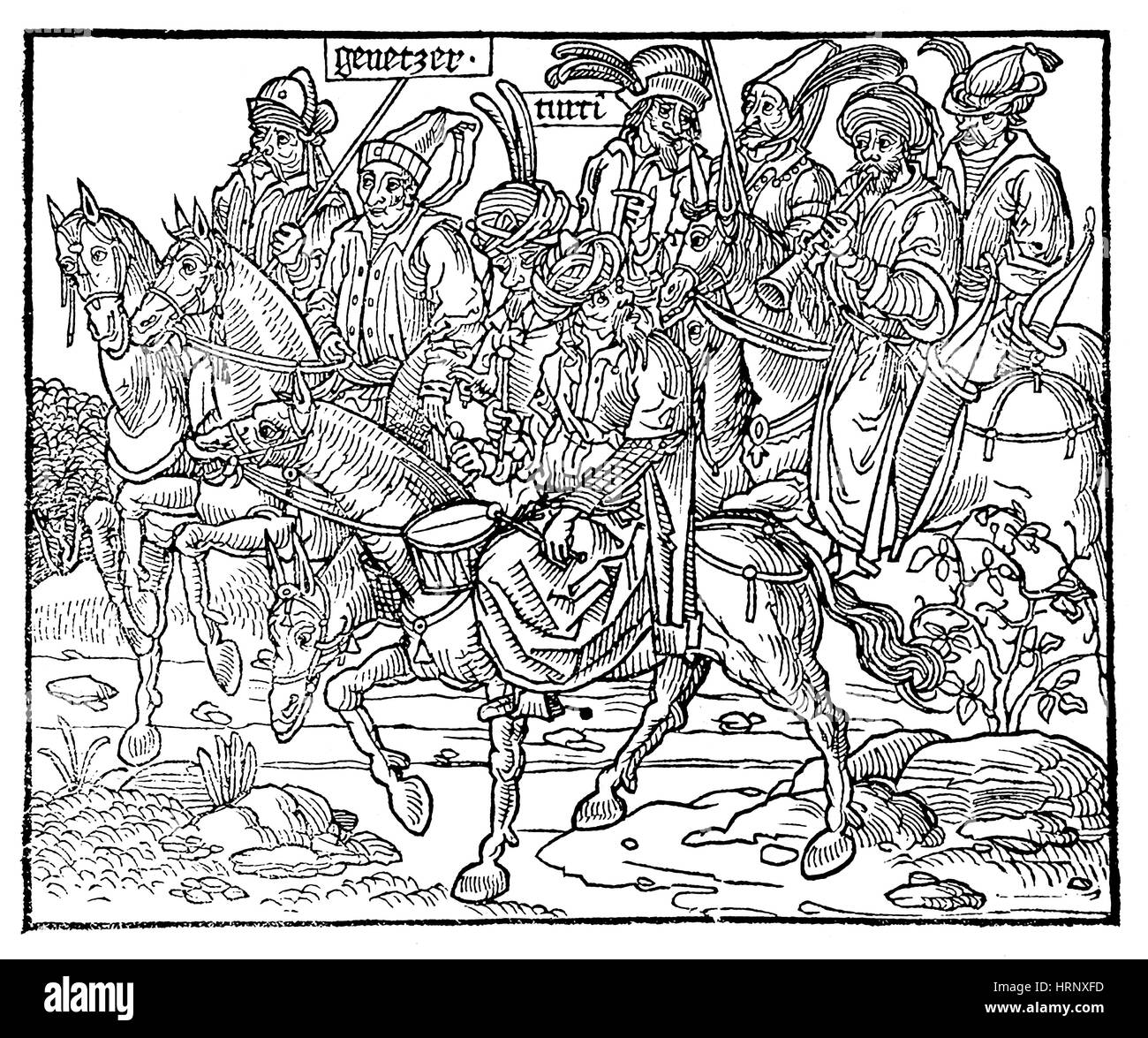 Sanctae Pereginationes, montés turcs, 1486 Banque D'Images