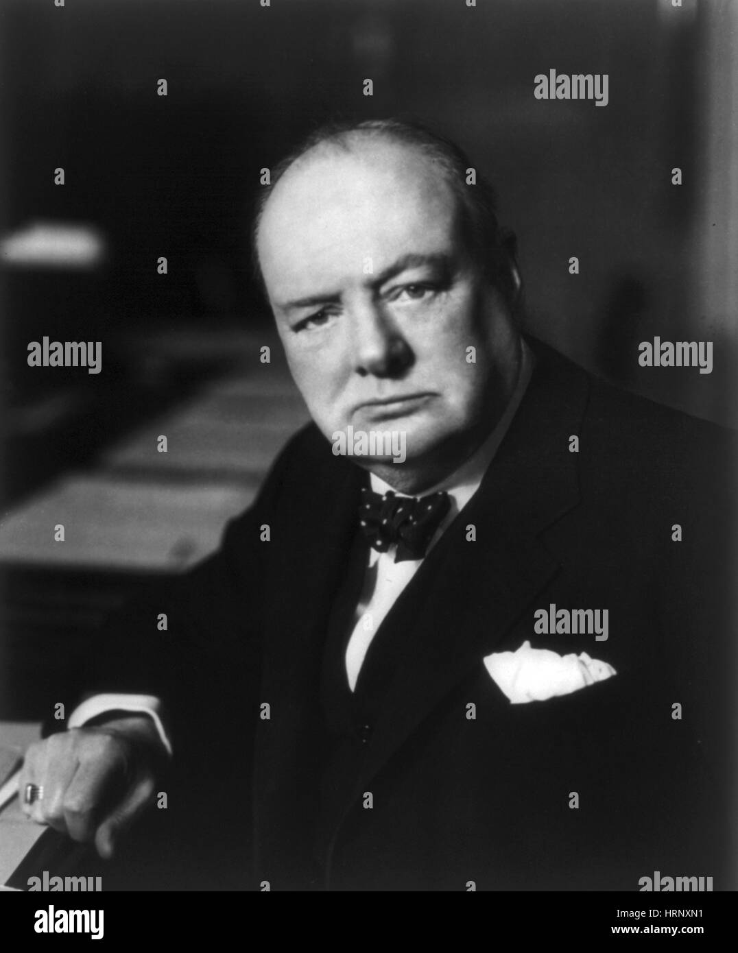 La DEUXIÈME GUERRE MONDIALE, Winston Churchill, Premier Ministre britannique Banque D'Images