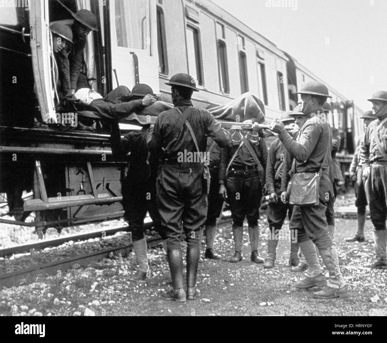 La PREMIÈRE GUERRE MONDIALE, train, l'Hôpital 1918 Banque D'Images