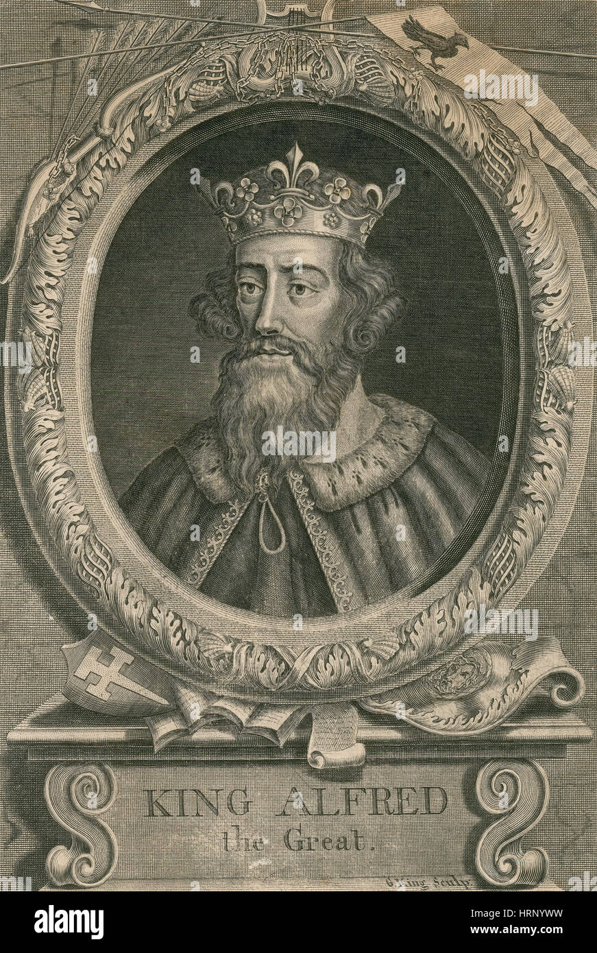 Alfred le Grand, roi du Wessex Banque D'Images