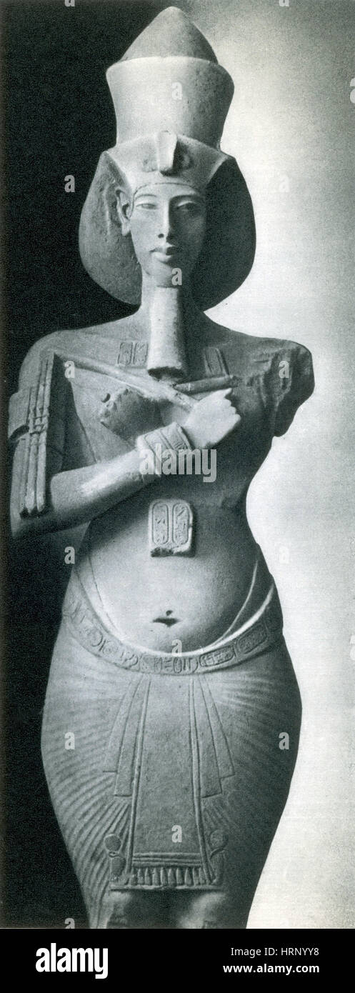 Akhenaton, pharaon égyptien du Nouvel Empire Banque D'Images