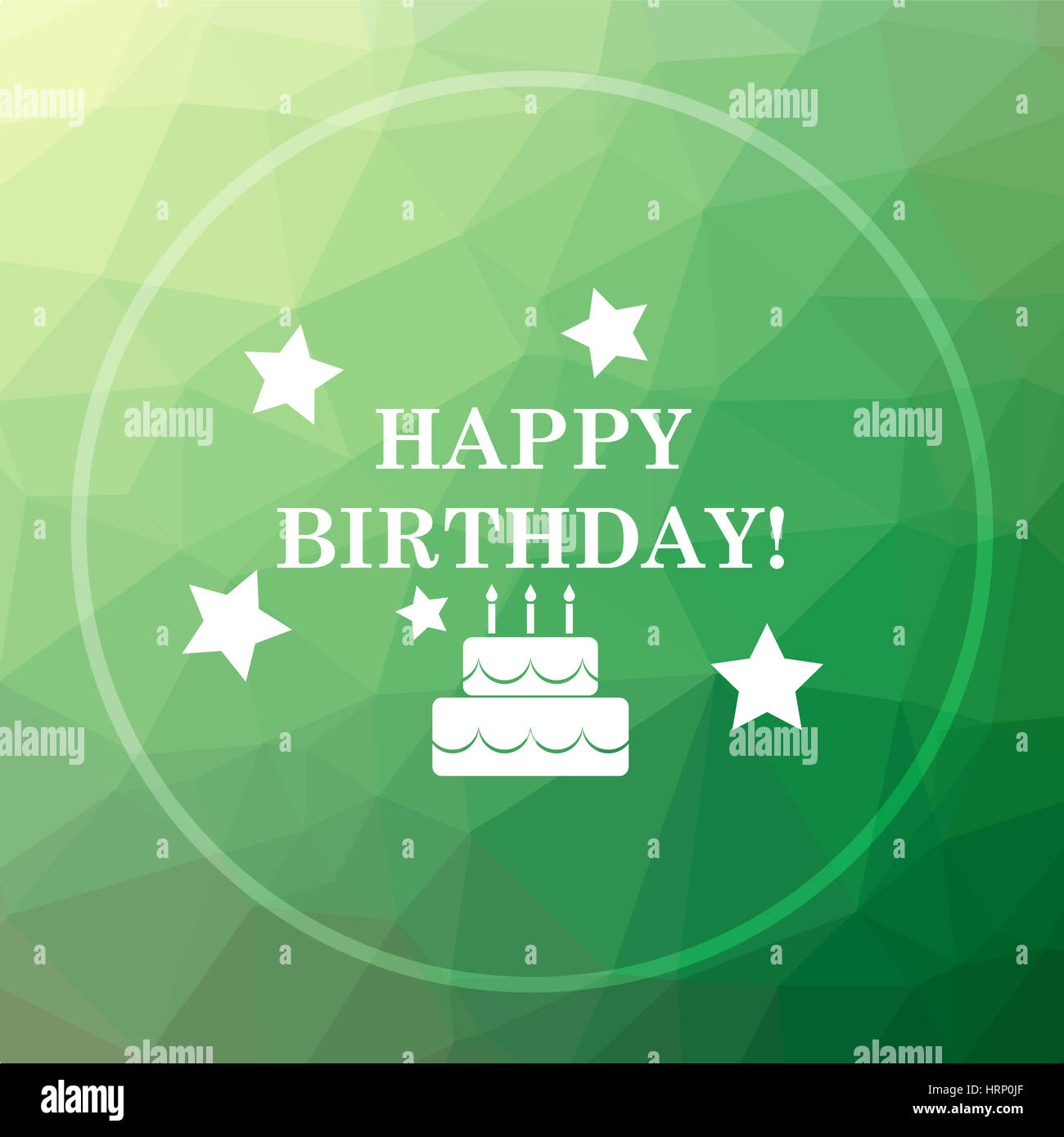 Joyeux Anniversaire Icone Joyeux Anniversaire Sur Le Bouton Site Web Green Low Poly Arriere Plan Photo Stock Alamy