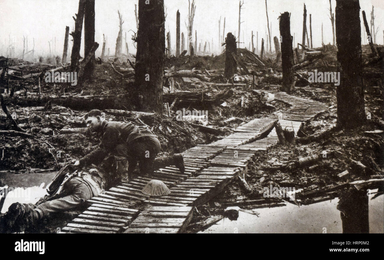 La première guerre mondiale, la bataille de Passchendaele, 1917 Banque D'Images