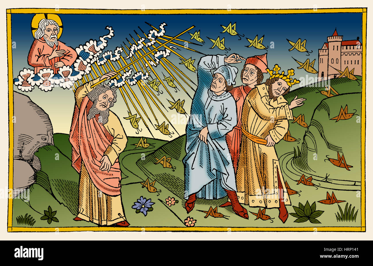 8ème plaie de l'Égypte, les criquets Banque D'Images