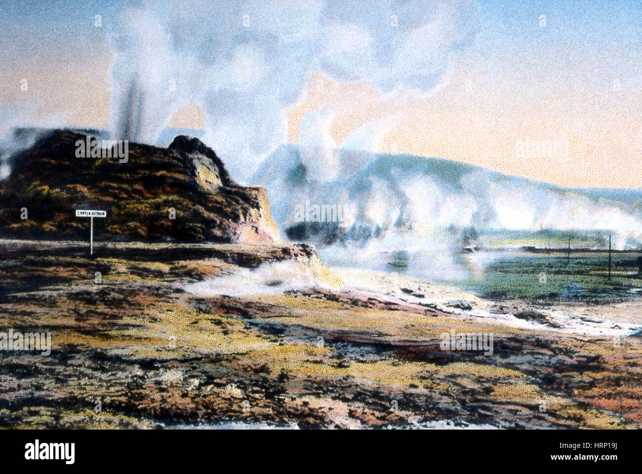 Castle Geyser, Yellowstone NP, 1928 Banque D'Images