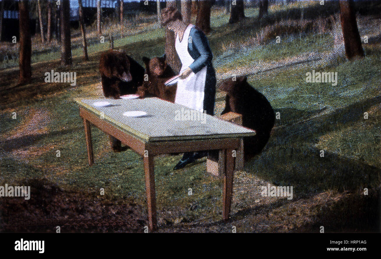 Le dîner de trois ours, Yellowstone NP Banque D'Images