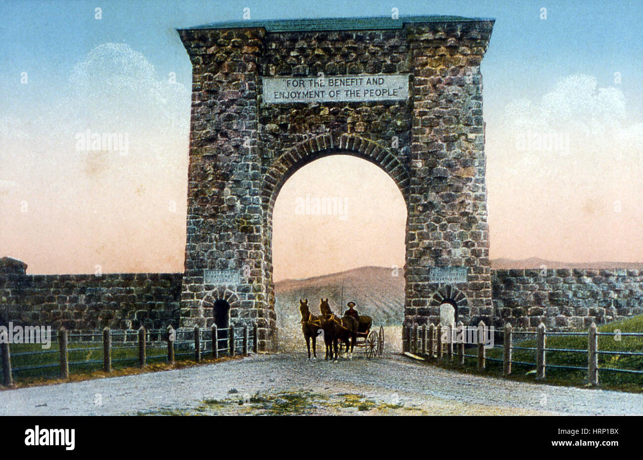 Roosevelt Arch, Yellowstone NP, 20e siècle Banque D'Images