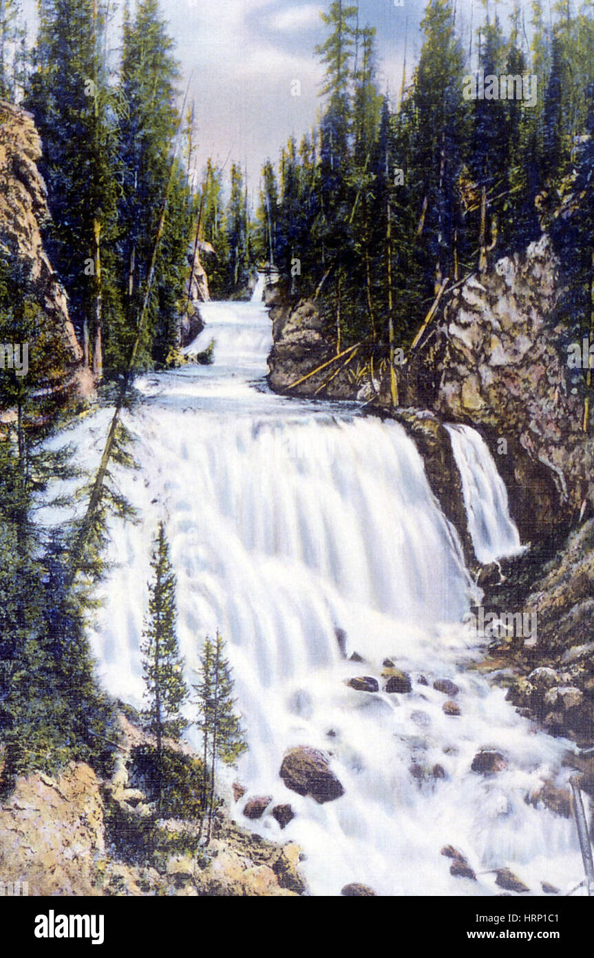 Cascades de Kepler, Yellowstone NP, 20e siècle Banque D'Images