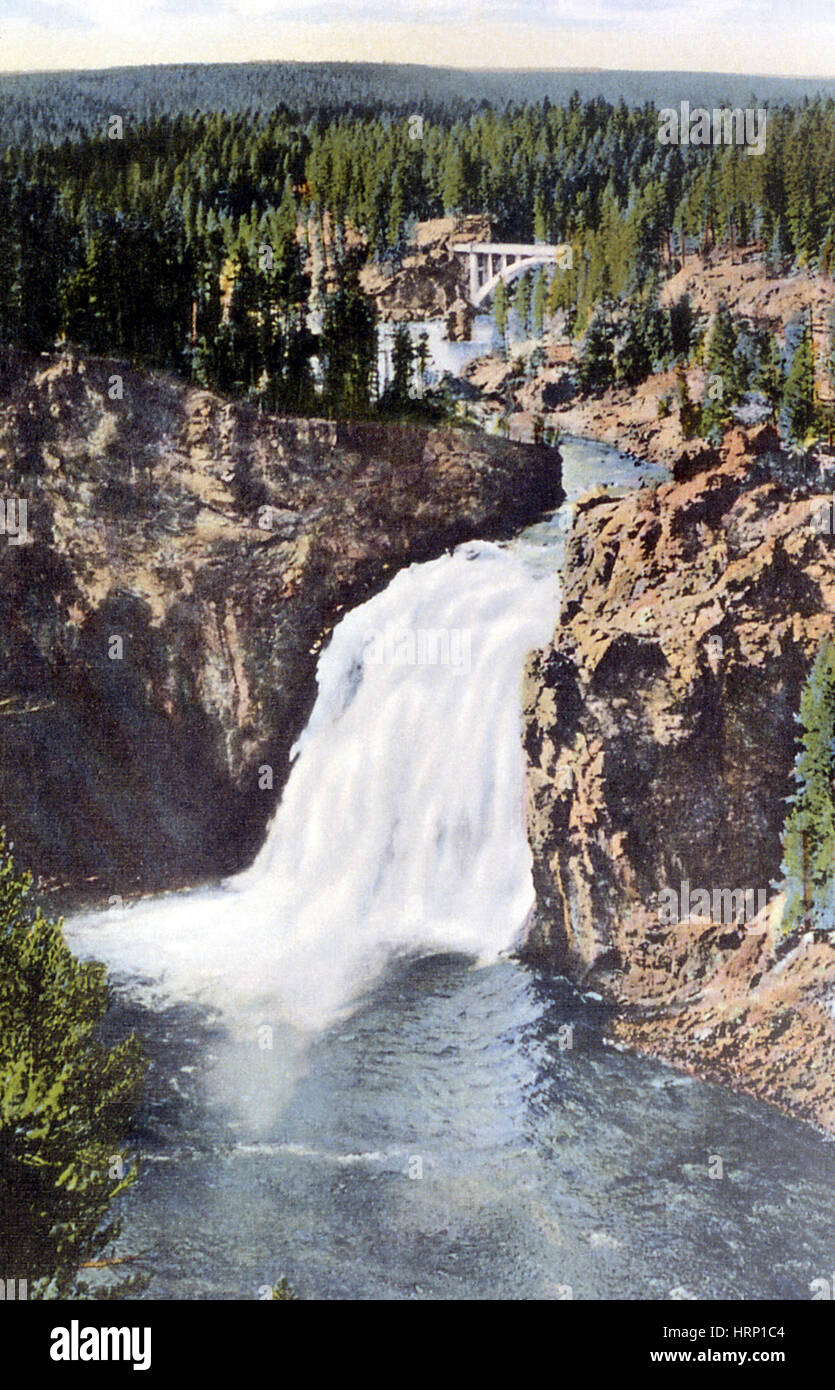 Upper Falls, Yellowstone NP, 20e siècle Banque D'Images