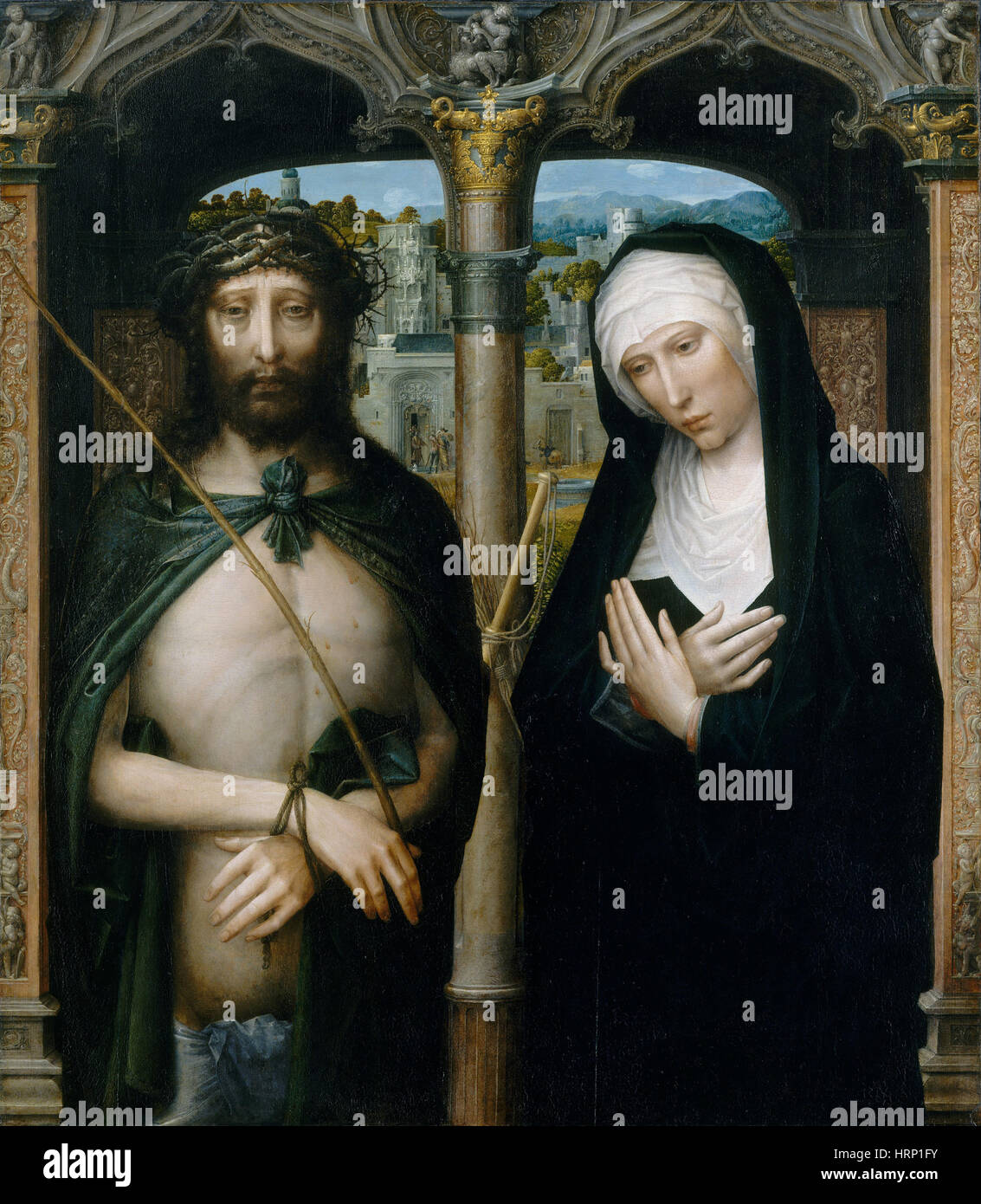 Christ et Vierge par Adriaen Isenbrant deuil Banque D'Images