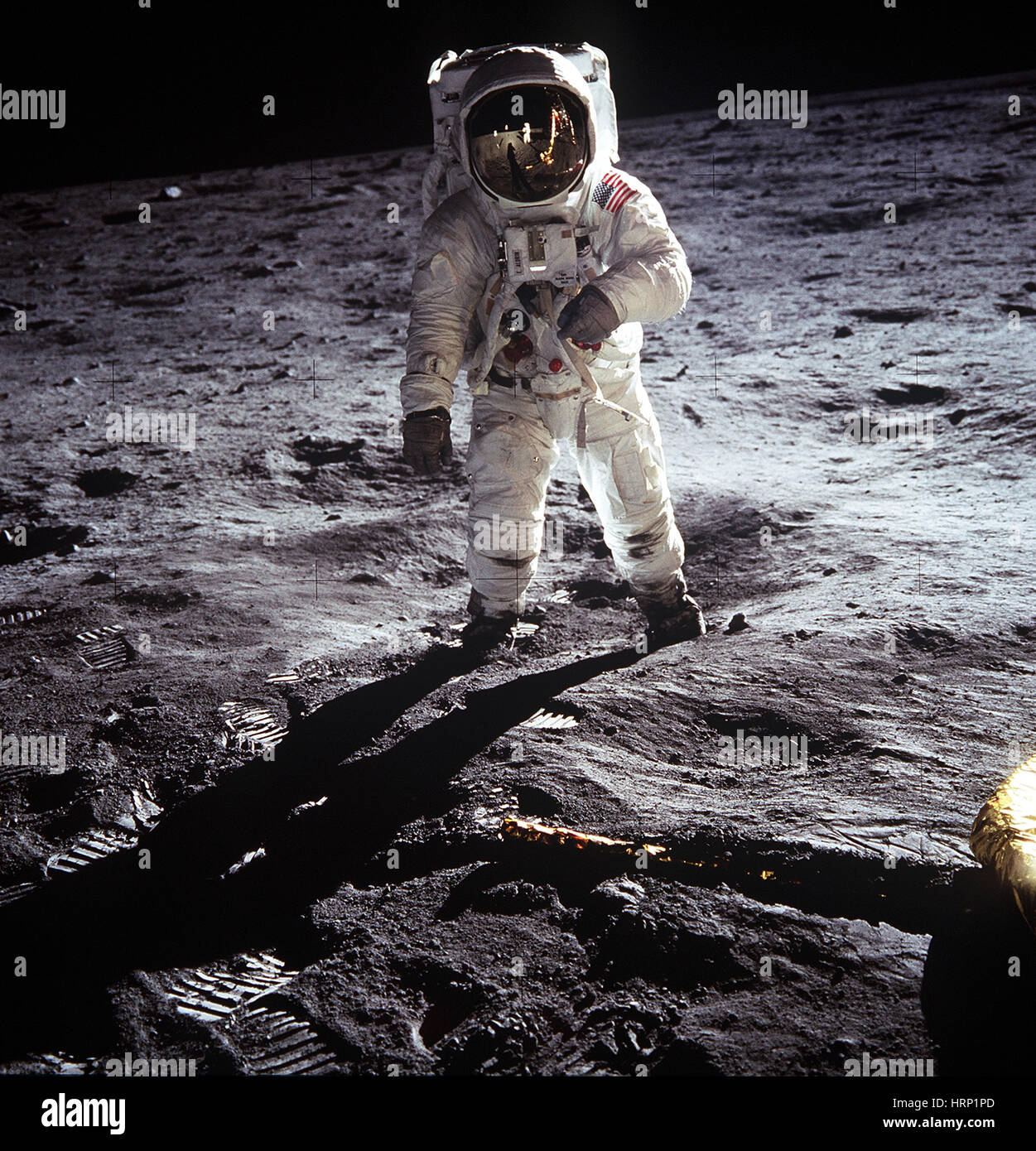 L'astronaute d'Apollo 11 Buzz Aldrin sur la Lune Banque D'Images