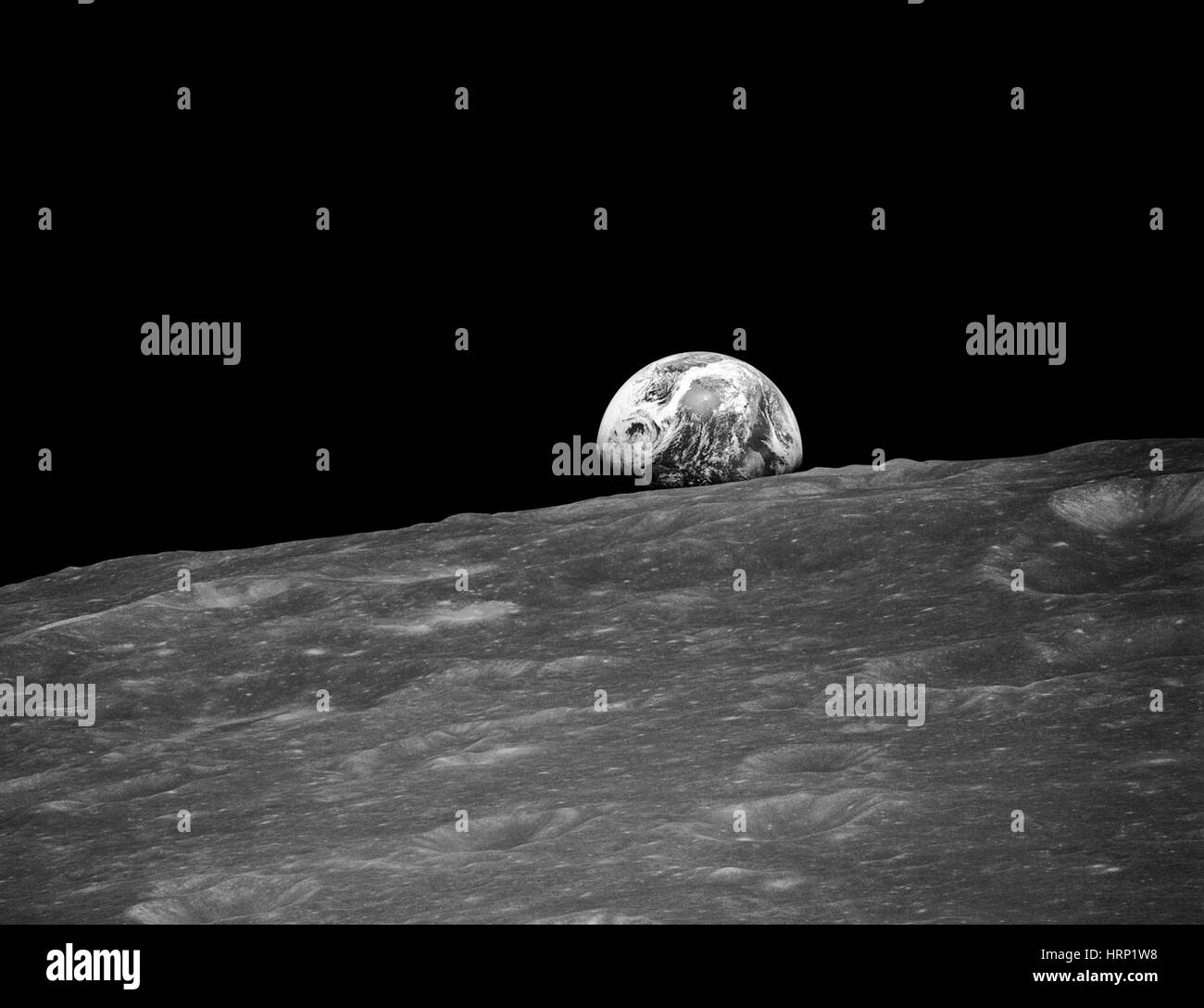Premier témoin de Earthrise, Apollo 8 Banque D'Images