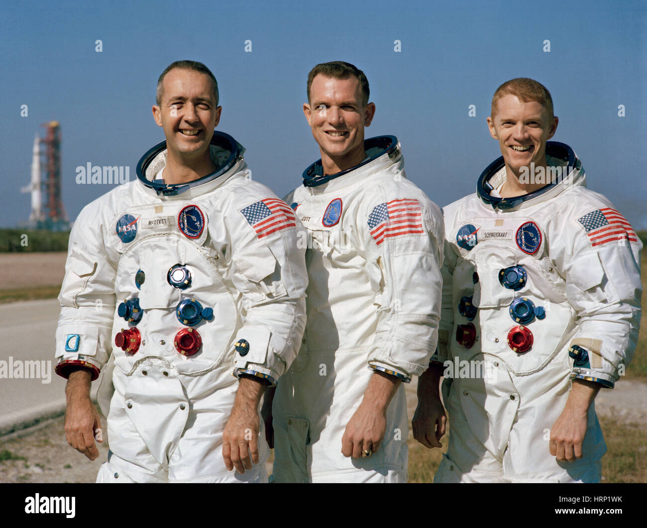 Le premier équipage Apollo 9 Banque D'Images