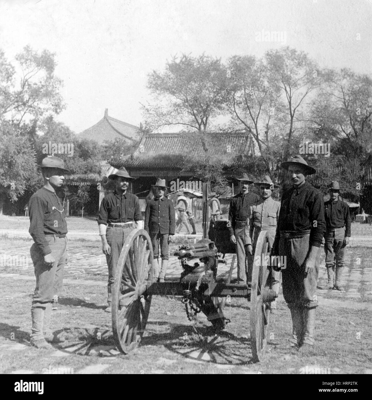 L'infanterie américaine occupent la Cité Interdite, 1900 Banque D'Images