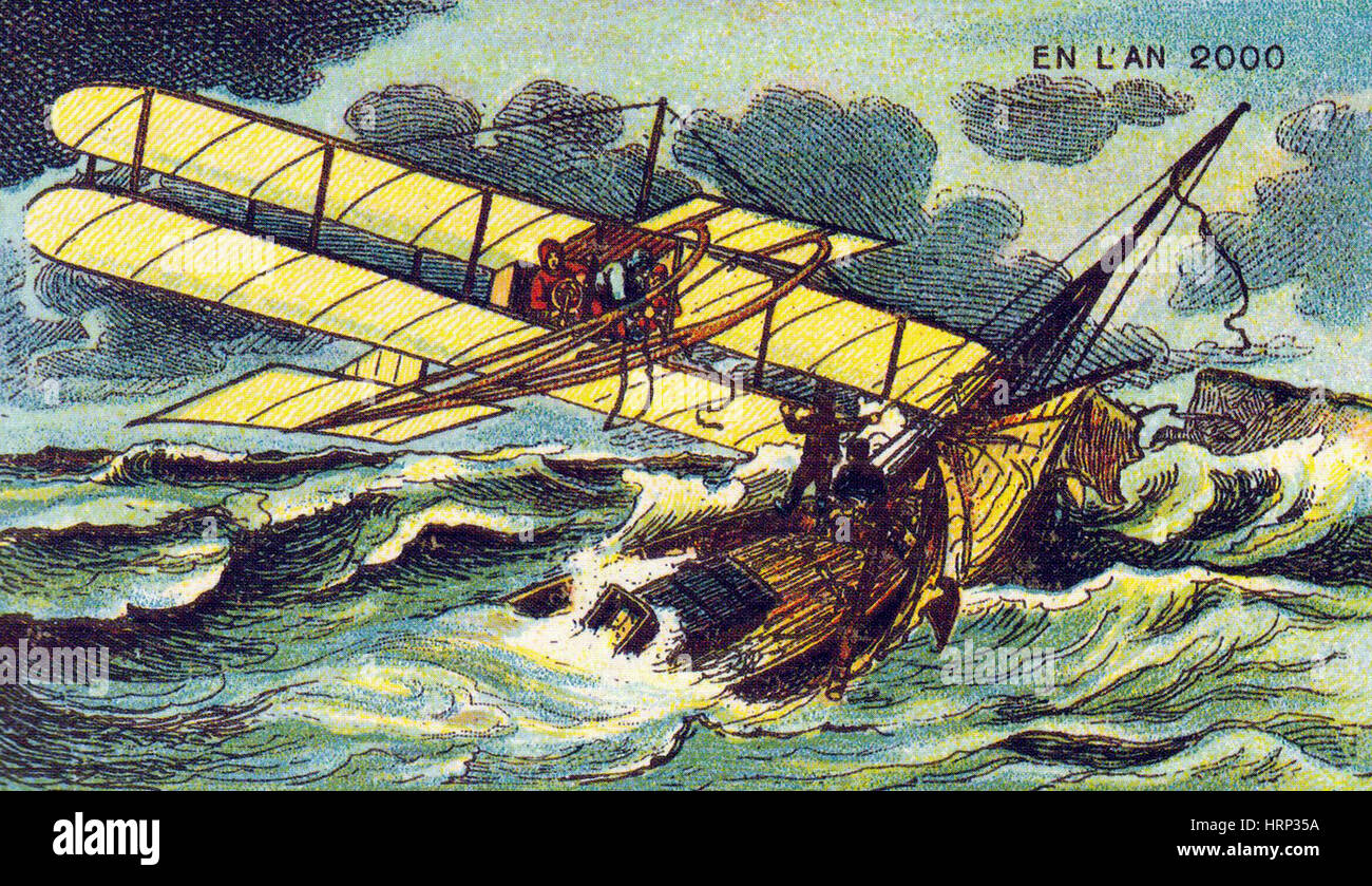 Air Rescue, années 1900 Carte postale Française Banque D'Images