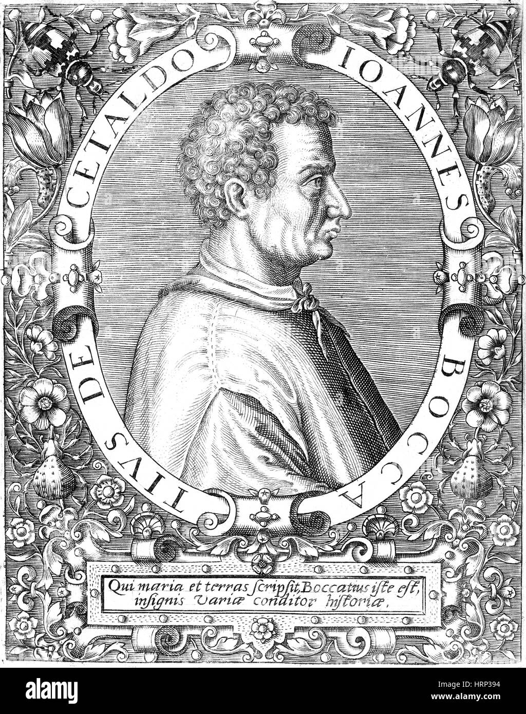 Giovanni Boccaccio, auteur italien Banque D'Images