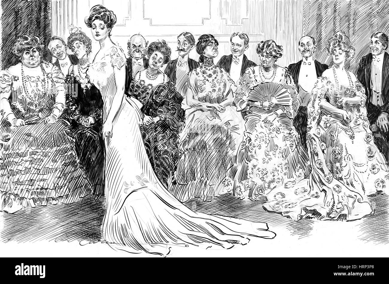 Gibson Girl, d'études de l'Expression, 1904 Banque D'Images