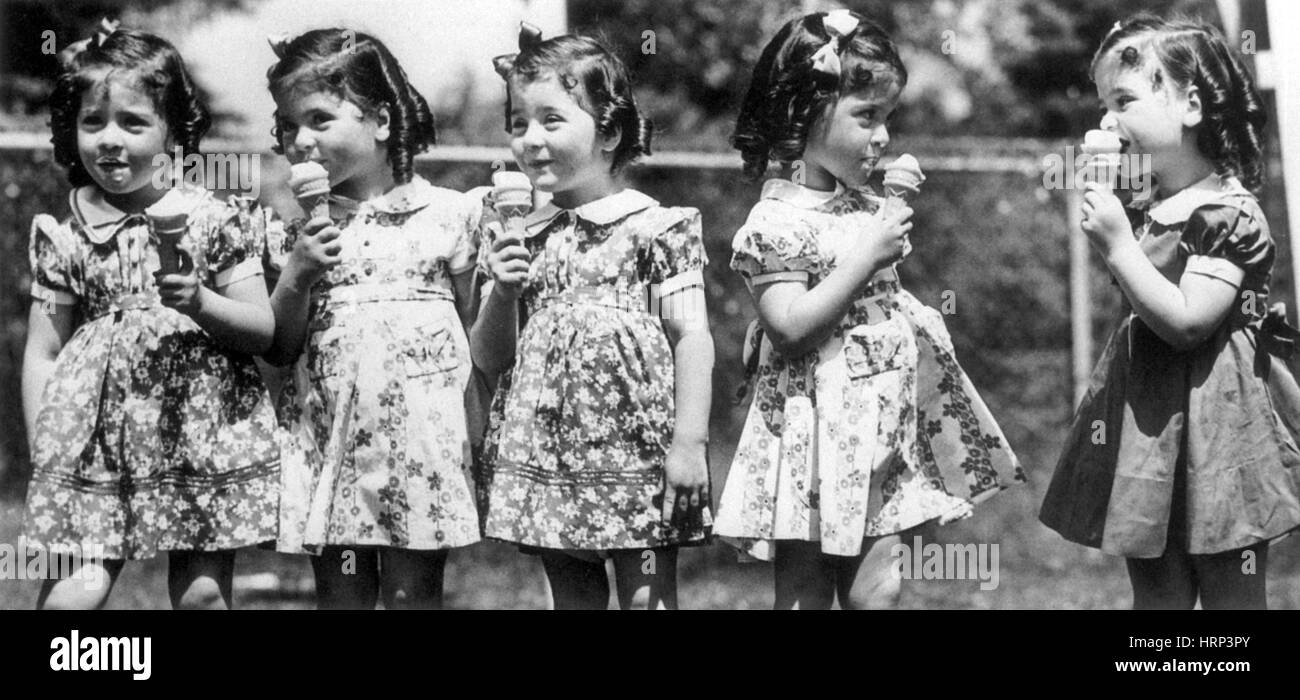 Les quintuplées Dionne, 20e siècle Banque D'Images