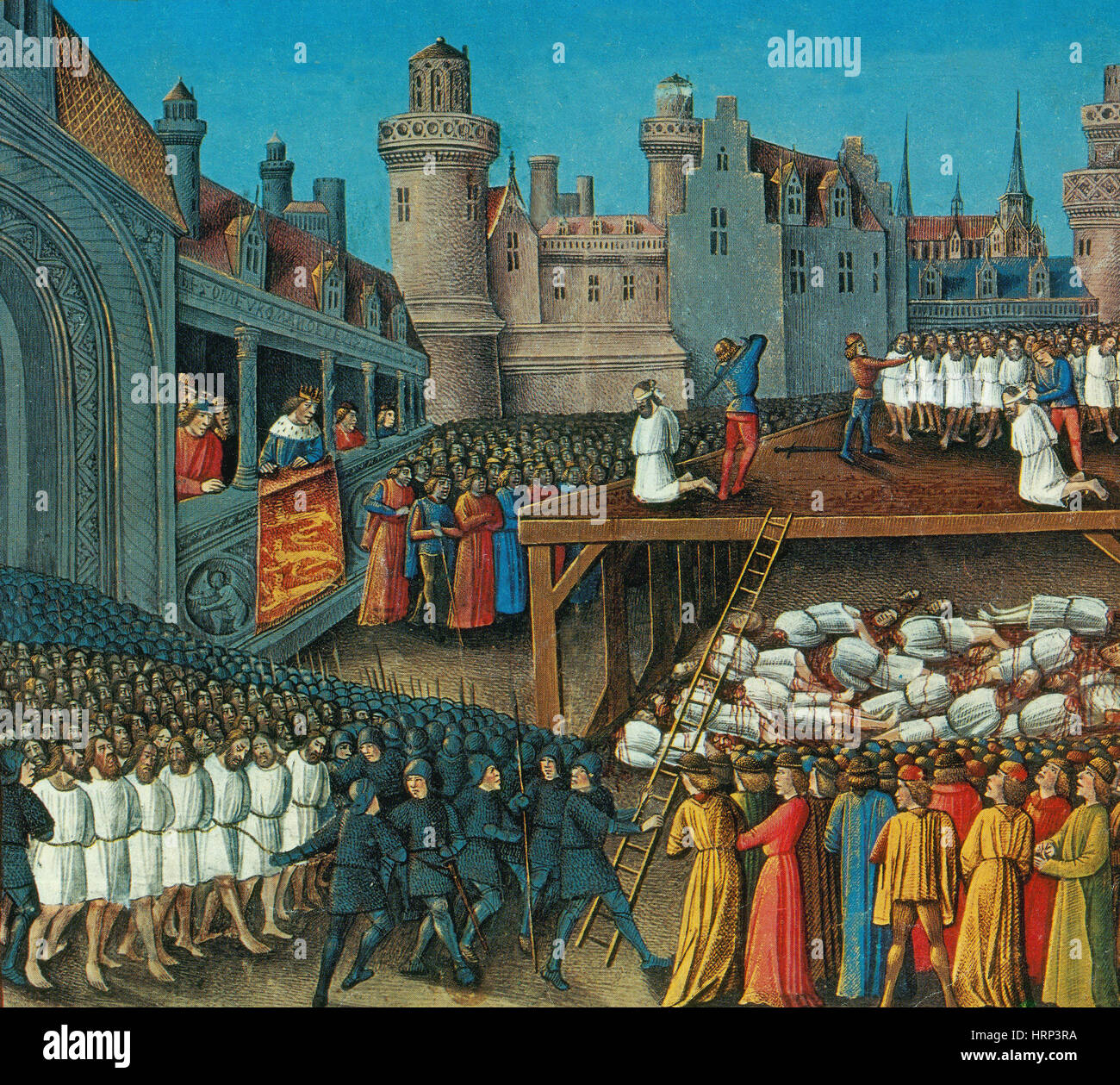 Troisième Croisade, massacre d'otages Sarrasine, 1191 Banque D'Images