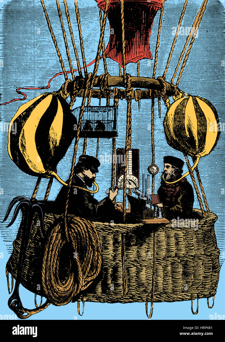 Croce-Spinelli Sivel et ascension en montgolfière, 1874 Banque D'Images