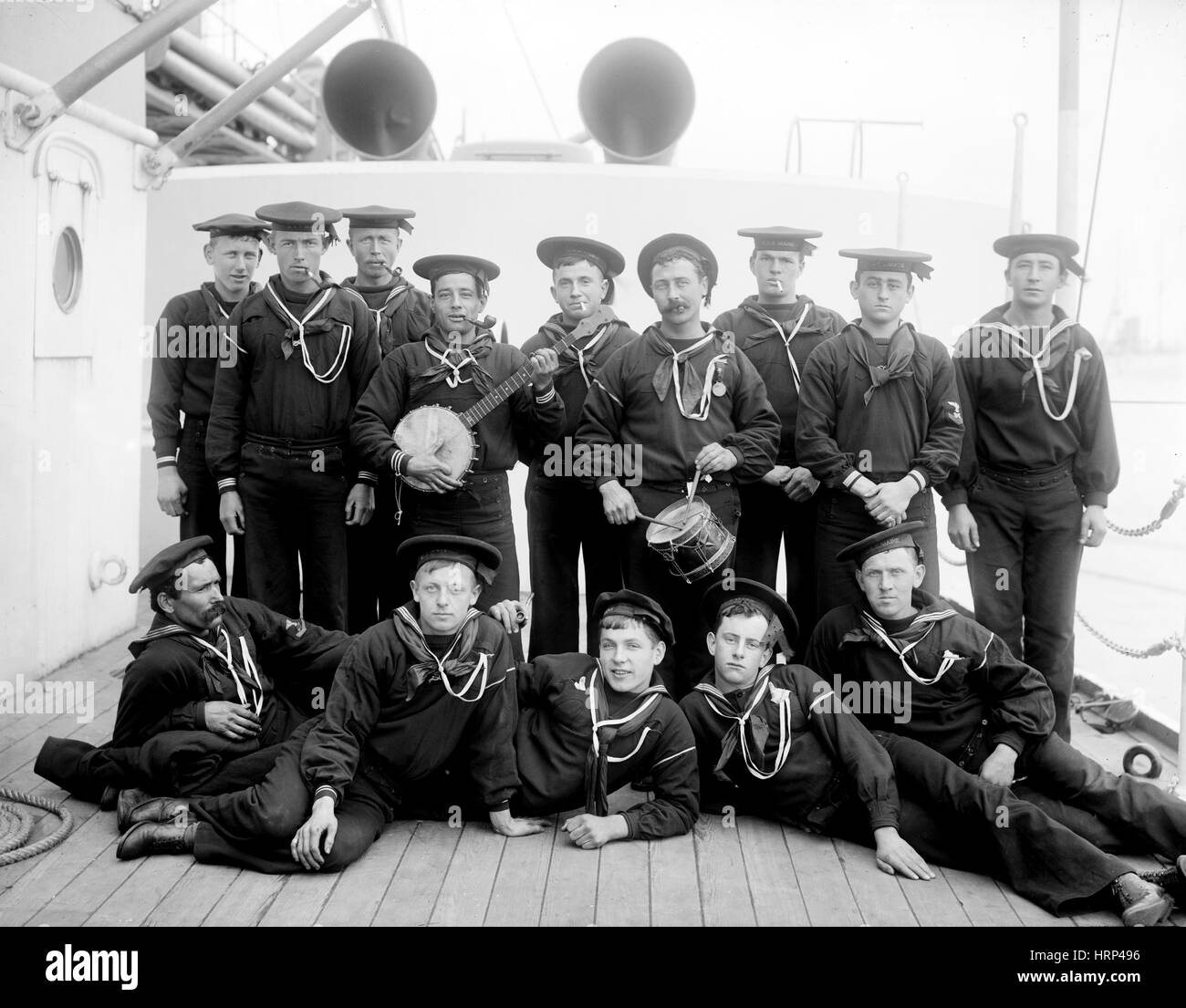 USS Maine, baccalauréat Glee Club, 1896 Banque D'Images