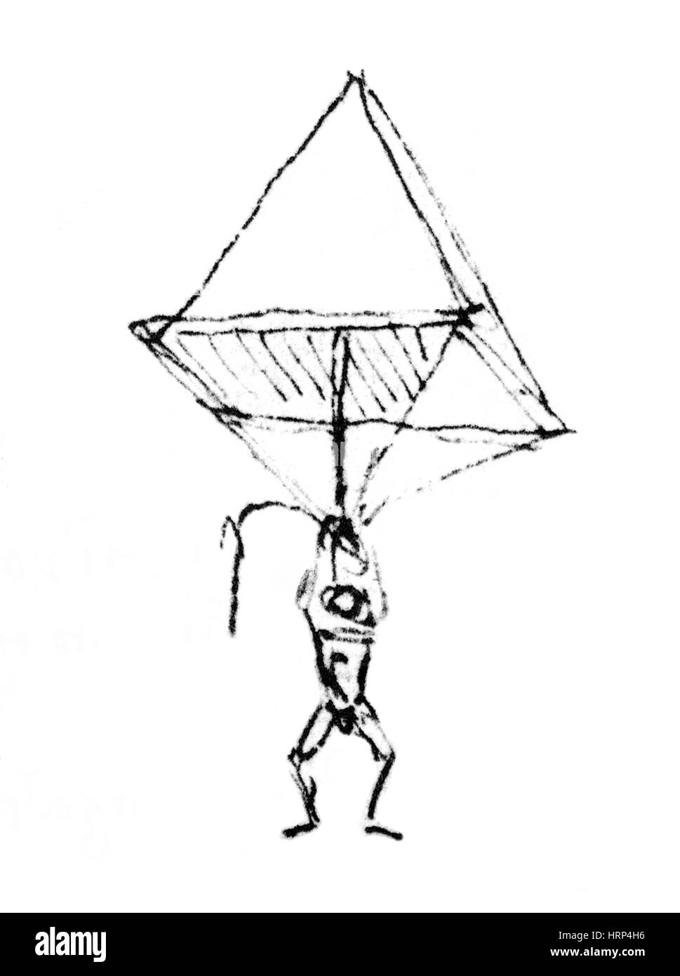 Da Vinci Parachute, 1485 Banque D'Images
