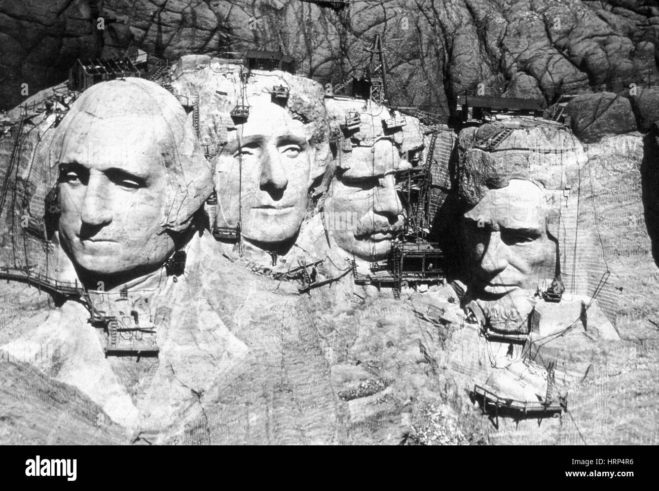 Le Mont Rushmore, 1930 un site de construction Banque D'Images