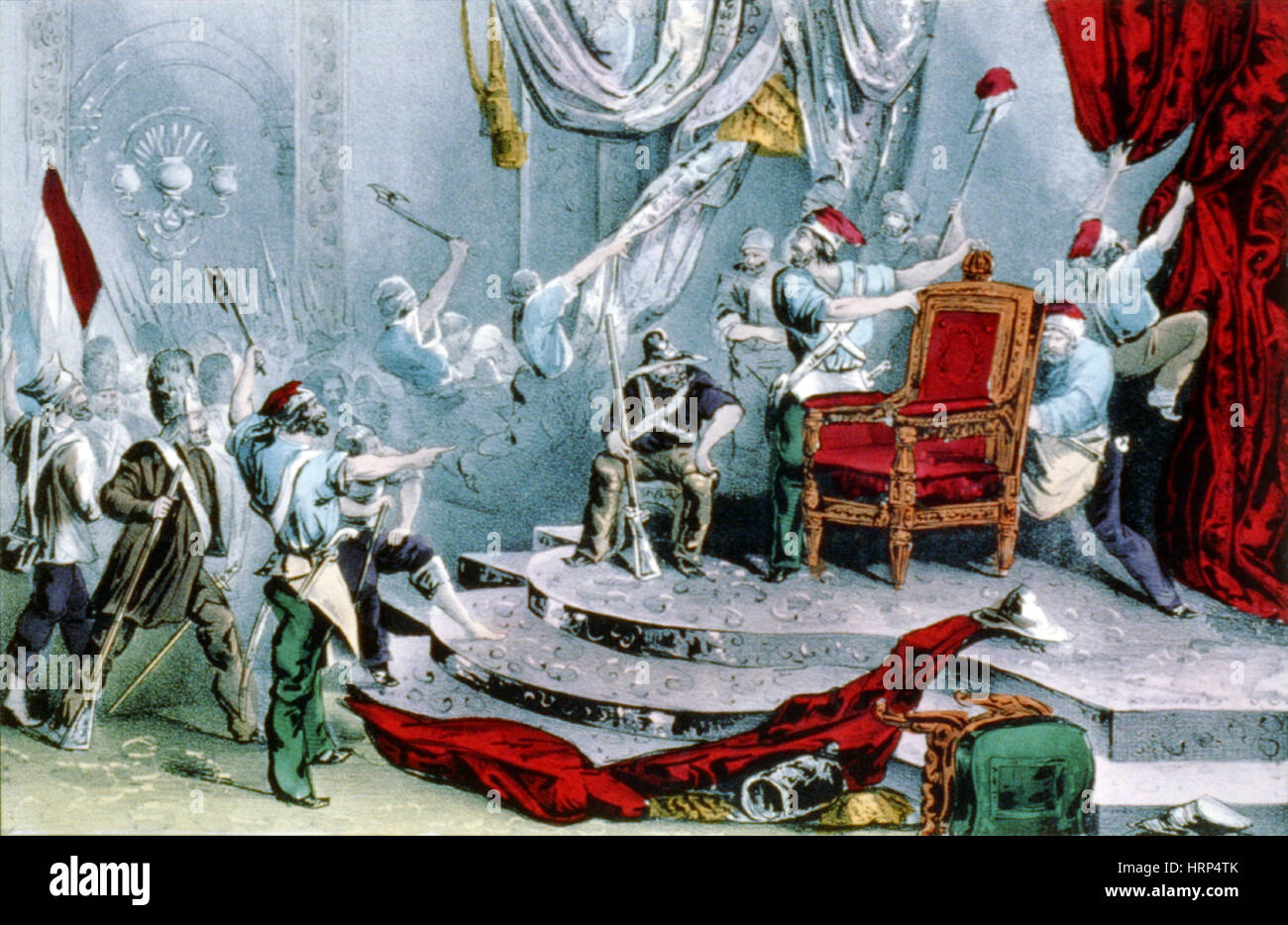 L'Abdication de Louis Philippe roi 1848 Banque D'Images
