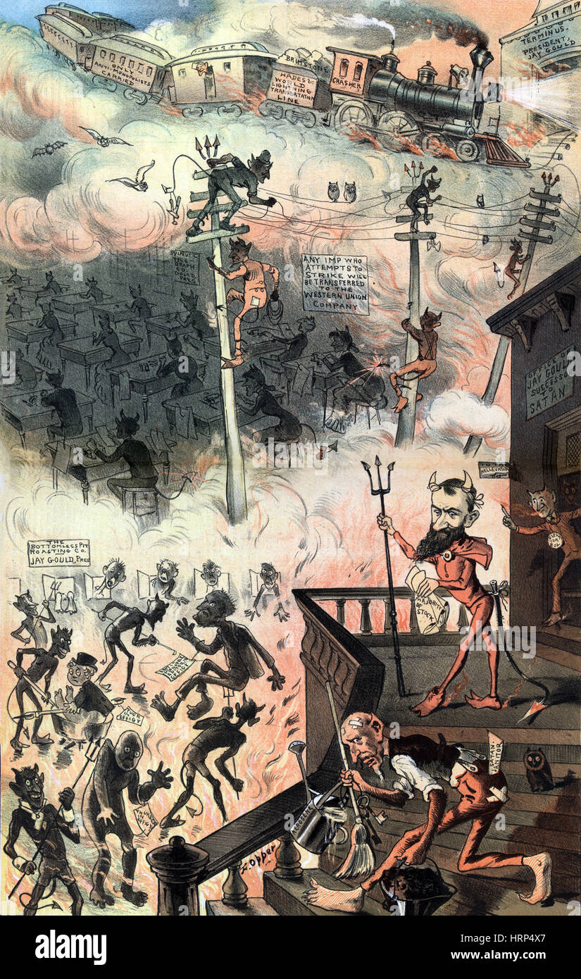 Jay Gould comme le diable, 1883 Banque D'Images
